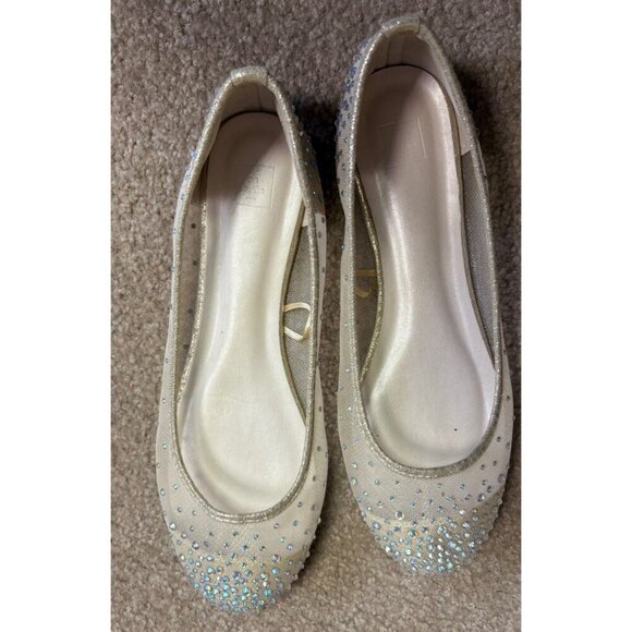 DB Studio David’s Bridal Gold Sparkle Glitter Flats Womens Size 11 - Picture 3 of 5
